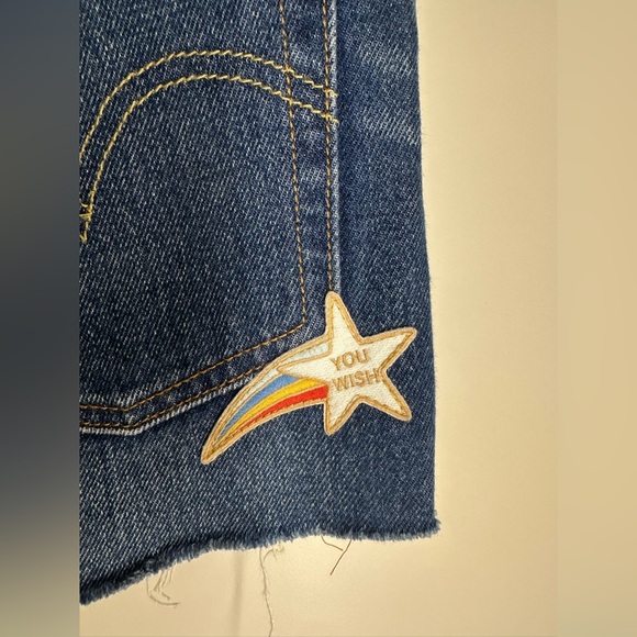 Levi's Blue Jean Shorts with Colorful Patches women size 27 - Picture 7 of 14